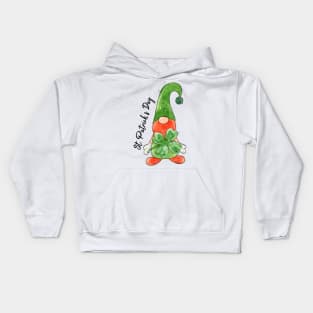 Gnome. St patrick's day.Clover Kids Hoodie